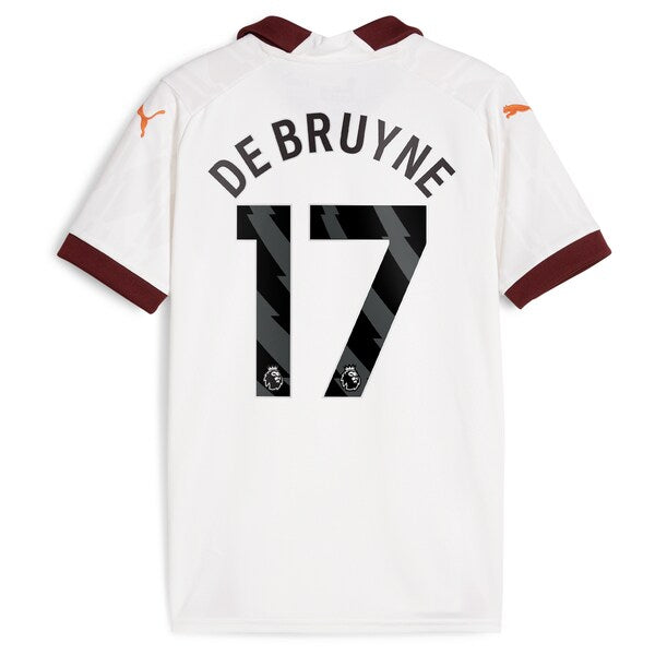 Kevin De Bruyne Manchester City Puma Youth 2023/24 Away Replica Jersey - White - Image 3