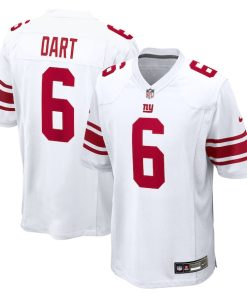 Alternative view of Jaxson Dart New York Giants Nike  Game Jersey - White/Royal/Red