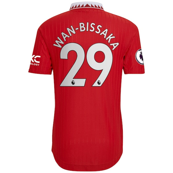 Aaron Wan-Bissaka Manchester United adidas 2022/23 Home Authentic Player Jersey - Red - Image 3