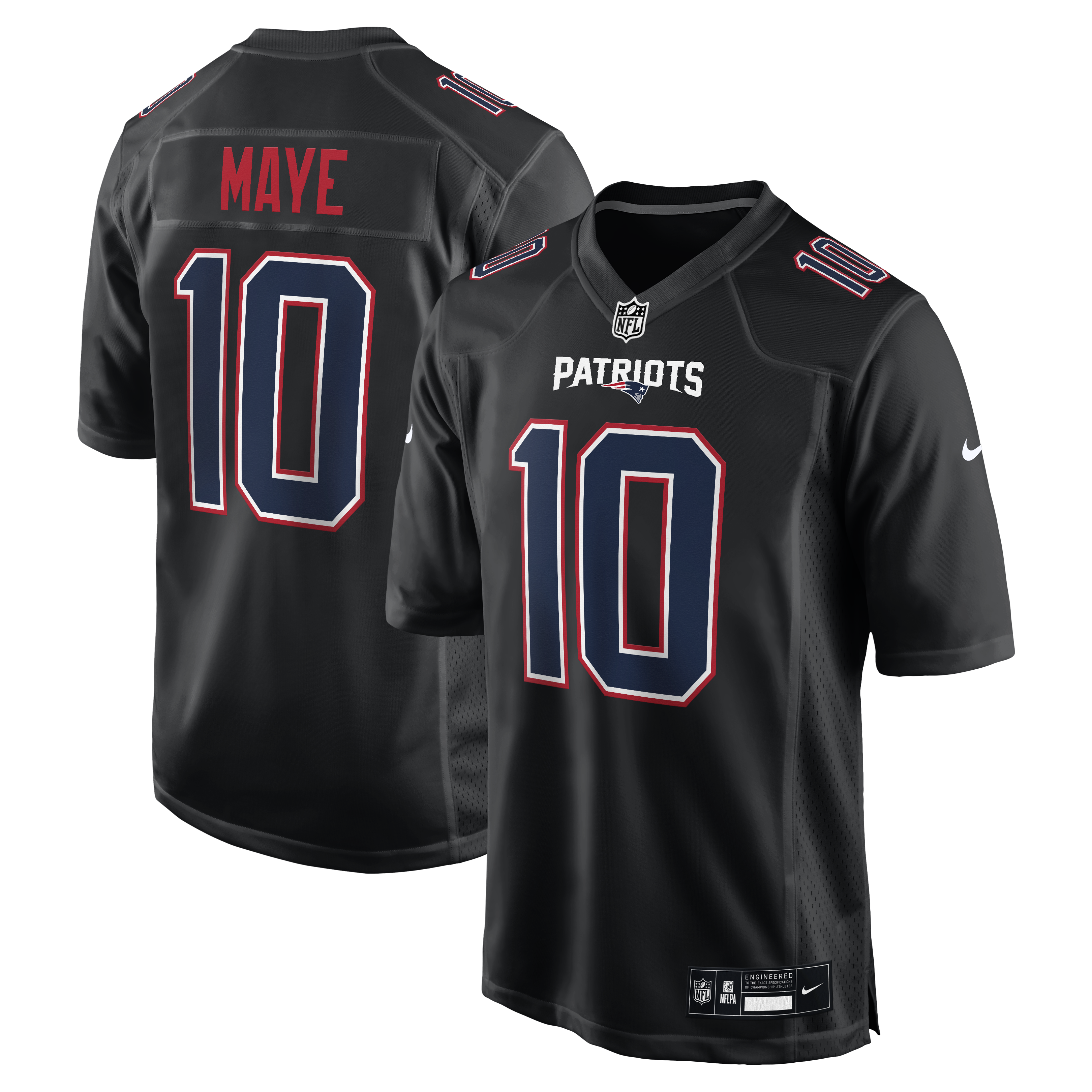 Drake Maye New England Patriots Nike Game Jersey - Tundra White/Black - Image 6
