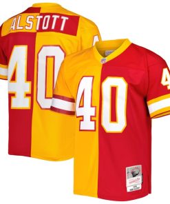 Alternative view of Mike Alstott Tampa Bay Buccaneers 1996 Split Legacy Replica Jersey - Orange/Red