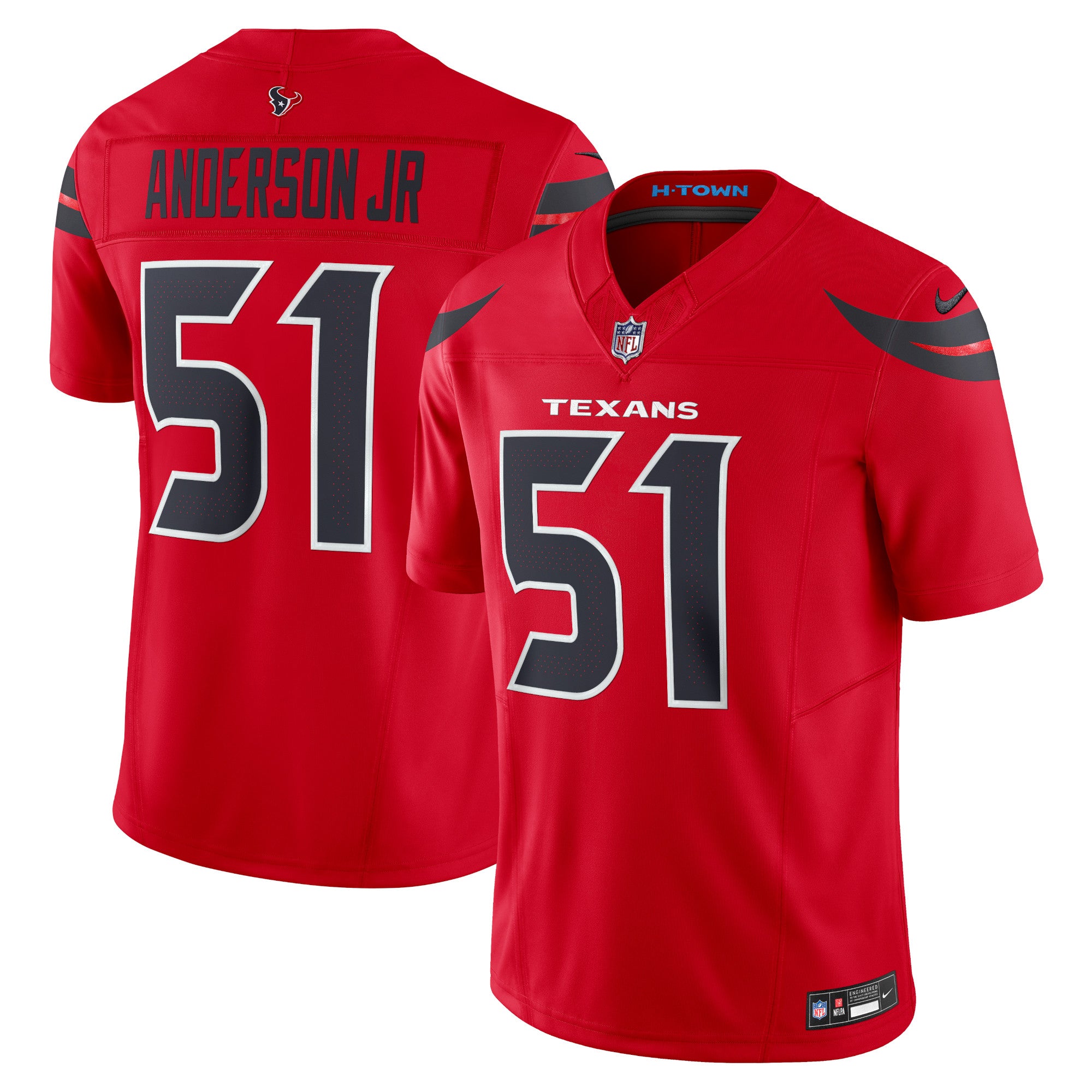 Will Anderson Jr. Houston Texans Nike Vapor F.U.S.E. Limited Jersey - White/Navy/Red - Image 8
