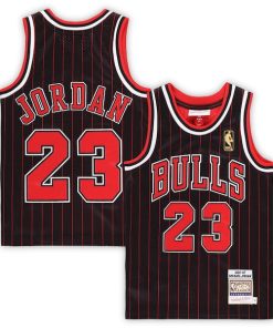 Alternative view of Michael Jordan Chicago Bulls Preschool 1996/97 Hardwood Classics Authentic Jersey - Black/Red/White