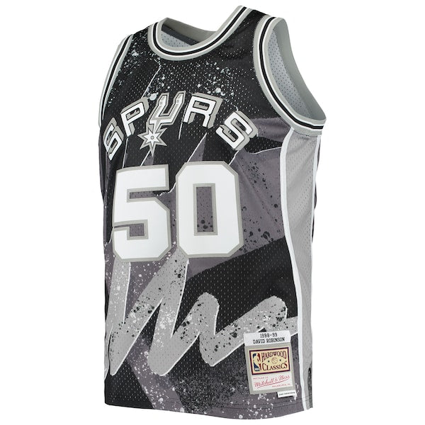 David Robinson San Antonio Spurs Hardwood Classics 1998/99 Hyper Hoops Swingman Jersey - Black - Image 2
