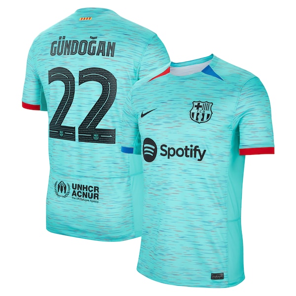 Ilkay G¨¹ndogan Barcelona Nike 2023/24 Third Replica Jersey - Aqua/Royal/White