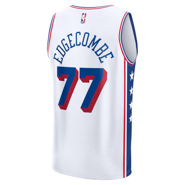 VJ Edgecombe Philadelphia 76ers Fast Break Replica Jersey - White - Association Edition - Image 3