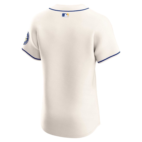 Seattle Mariners Nike Alternate Vapor Premier Elite Patch Jersey - Cream - Image 4