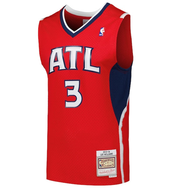 Lou Williams Atlanta Hawks 2001/02 Hardwood Classics Swingman Jersey - Red - Image 3