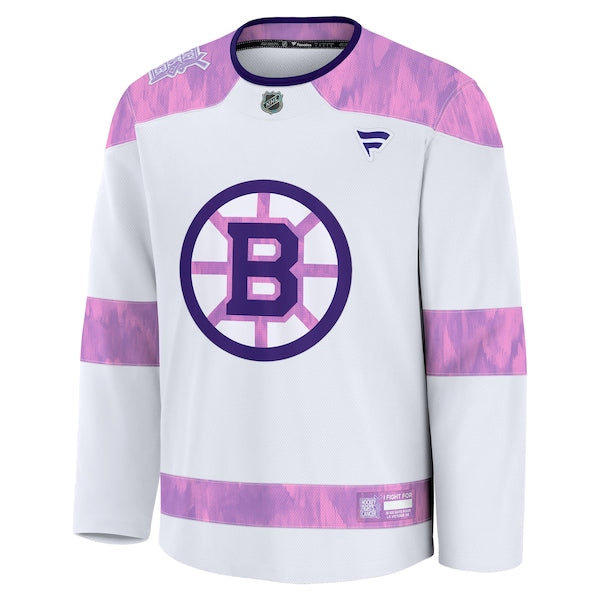 Boston Bruins Hockey Fights Cancer Practice Jersey - White - Image 2
