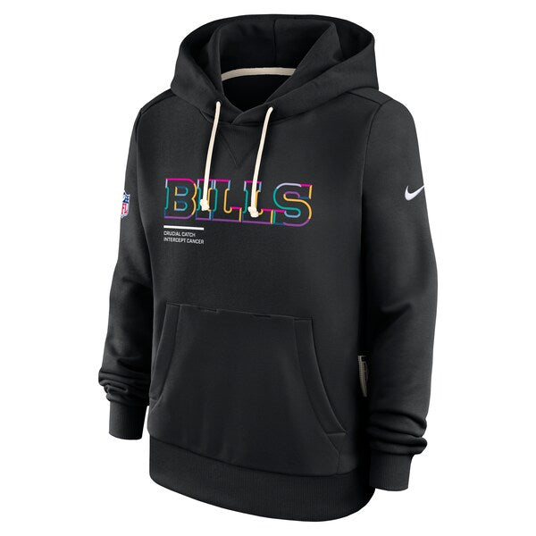 Buffalo Bills Nike Women's 2025 NFL Crucial Catch Sideline Standard Issue Dri-FIT Hoodie - Black - Image 2