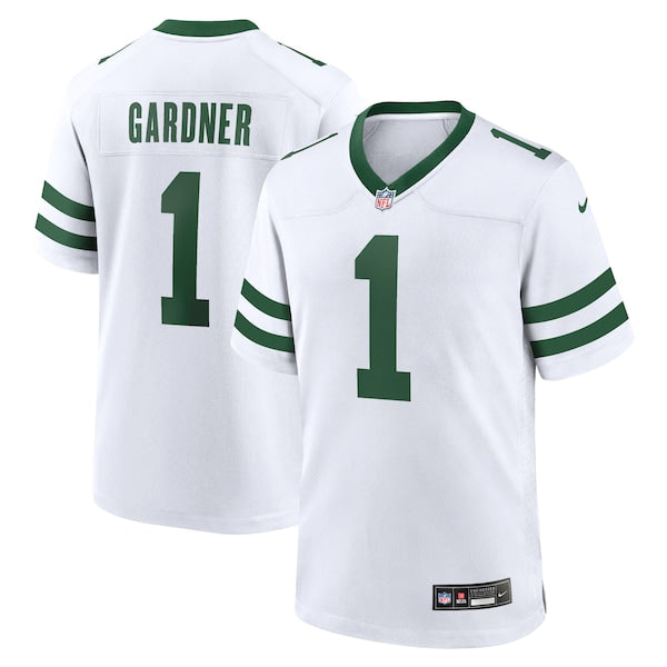 Ahmad Sauce Gardner New York Jets Nike Legacy Player Game Jersey - White/Green - Image 2