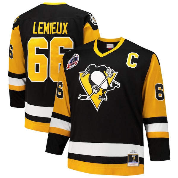 Mario Lemieux Pittsburgh Penguins Big & Tall 1991/92 Blue Line 2.0 Jersey - Black