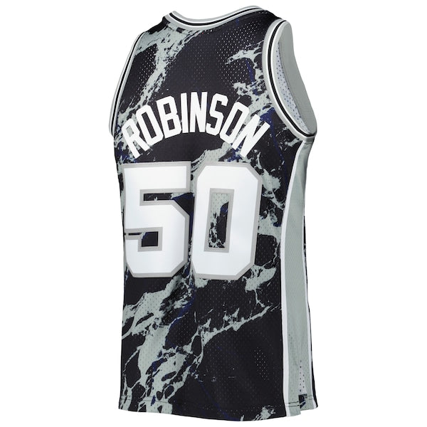 David Robinson San Antonio Spurs 1998/99 Hardwood Classics Marble Swingman Jersey - Black - Image 3