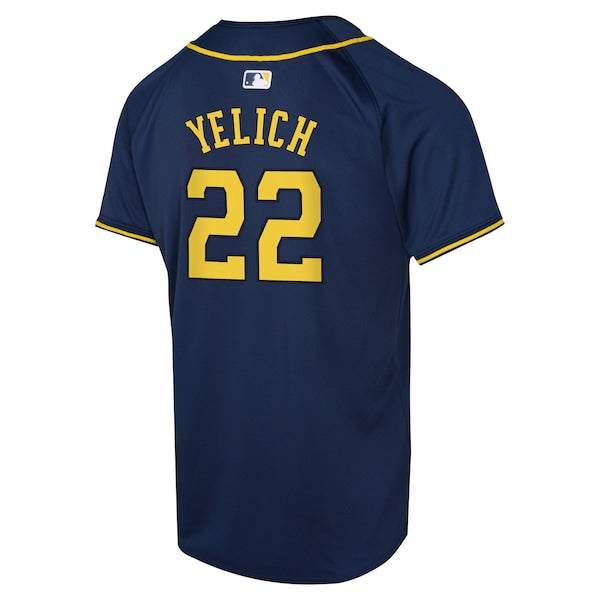 Christian Yelich Milwaukee Brewers Nike Youth Alternate Limited Player Jersey?ยจC Navy - Image 3