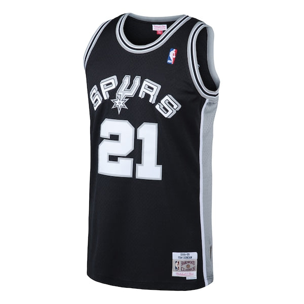 Tim Duncan San Antonio Spurs 1998/99 Hardwood Classics Swingman Jersey - Black - Image 2