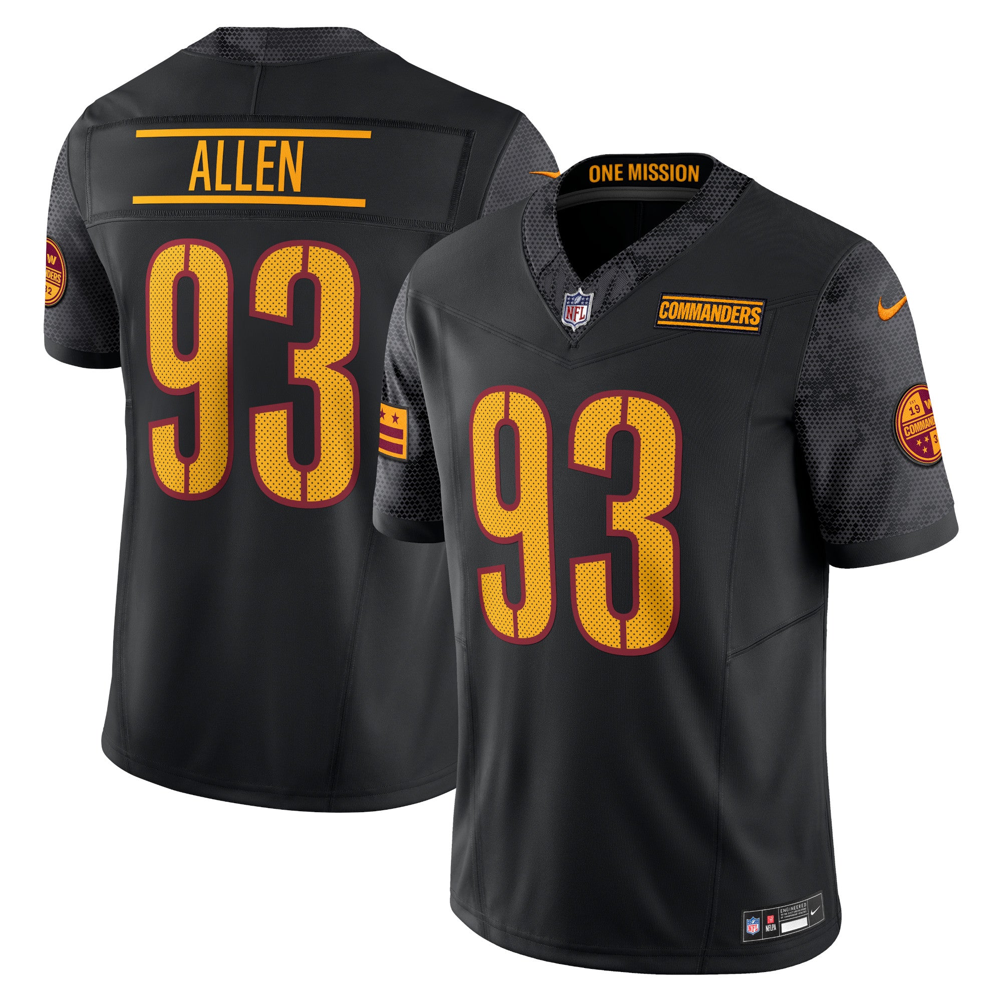Jonathan Allen Washington Commanders Nike Vapor F.U.S.E. Limited Jersey - Burgundy/Black - Image 6