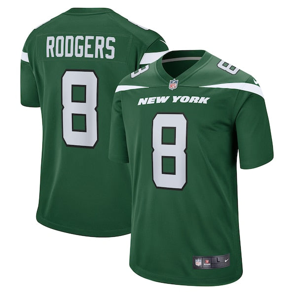 Aaron Rodgers New York Jets Nike Youth Game Jersey - Green/Black/White - Image 2