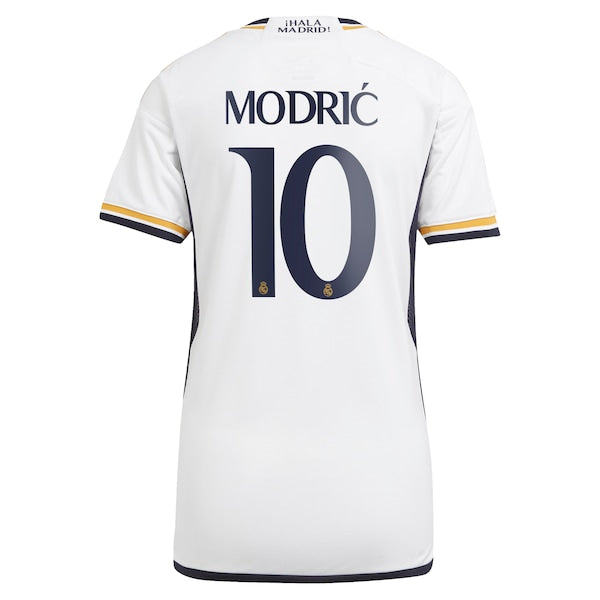 Luka Modric Los Merengues adidas Women's 2023/24 Home Replica Jersey - White/Navy - Image 4