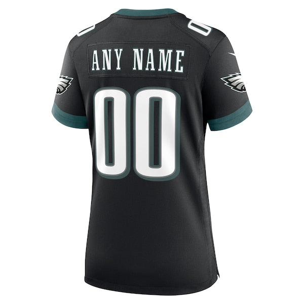 Philadelphia Eagles Nike Women's Alternate Custom Game Jersey - Black - Image 3