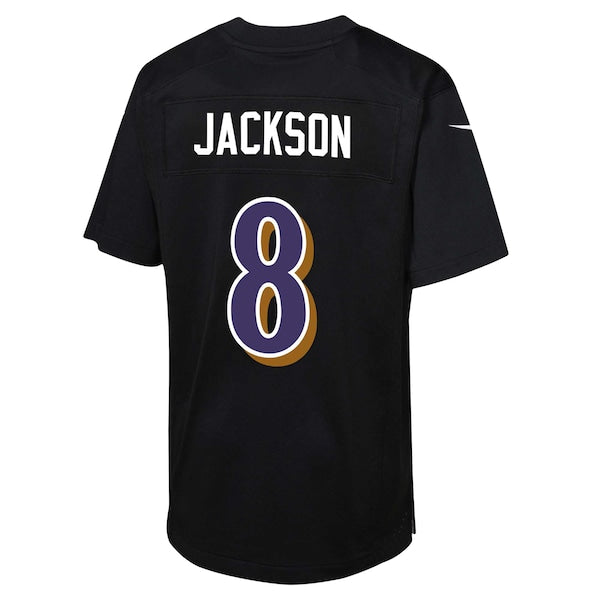 Lamar Jackson Baltimore Ravens Nike Youth Fashion Game Jersey - Black - Image 4
