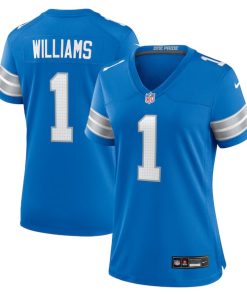 Alternative view of Jameson Williams Detroit Lions Nike Women's Game Player Jersey - Blue/Black