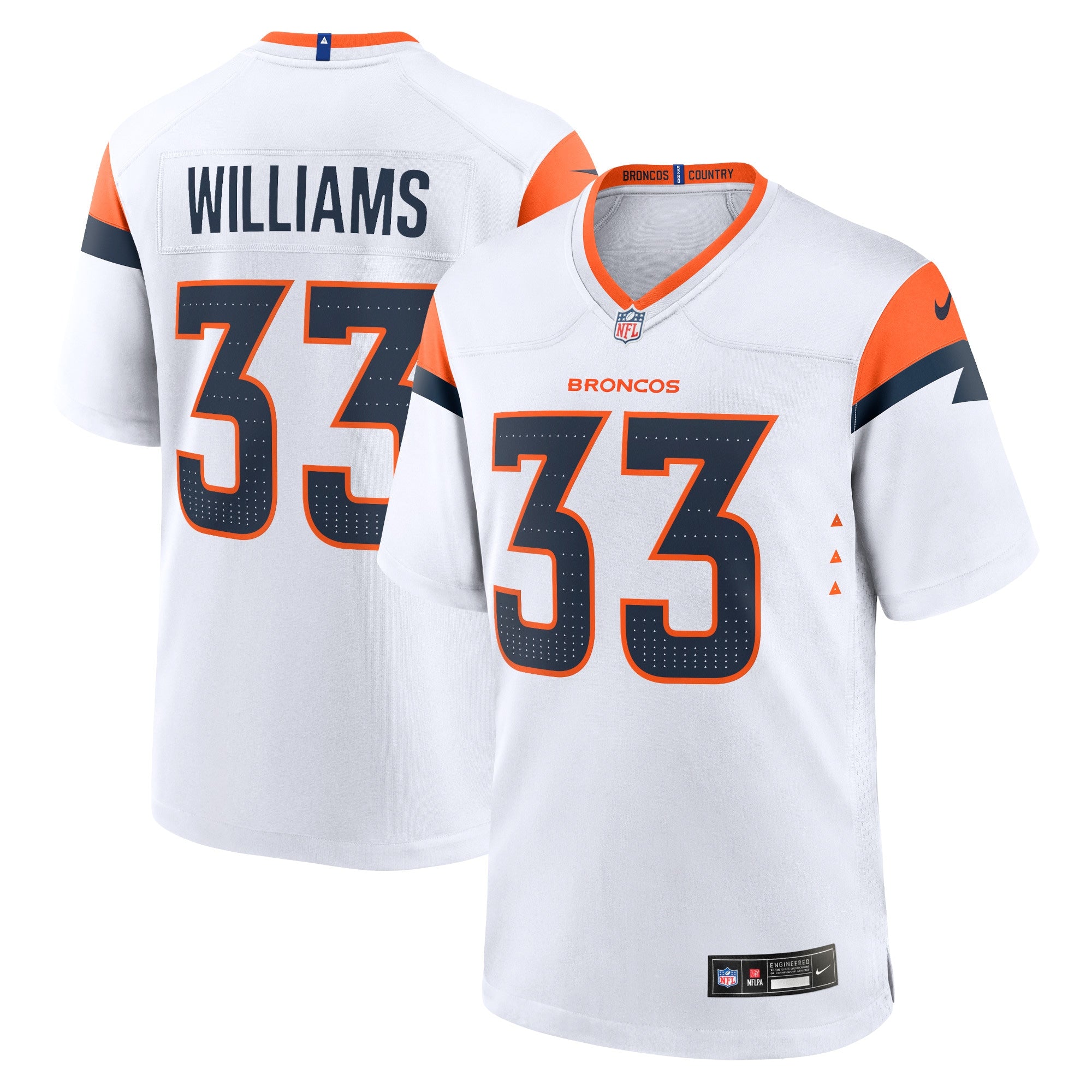 Javonte Williams Denver Broncos Nike Game Jersey - Orange - Image 6