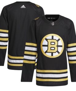 Boston Bruins adidas 100th Anniversary Primegreen Authentic Jersey - Black