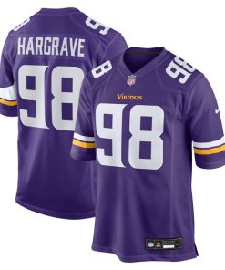 Alternative view of Javon Hargrave Minnesota Vikings Nike Team Game Jersey -  Purple