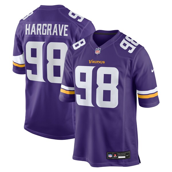 Javon Hargrave Minnesota Vikings Nike Team Game Jersey - Purple - Image 2