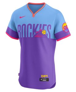 Alternative view of Colorado Rockies Nike 2025 City Connect Elite Jersey - Purple