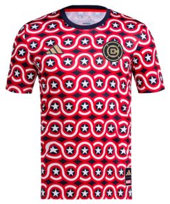 Alternative view of Chicago Fire adidas 2024 Americana x Captain America Pre-Match Top - Red