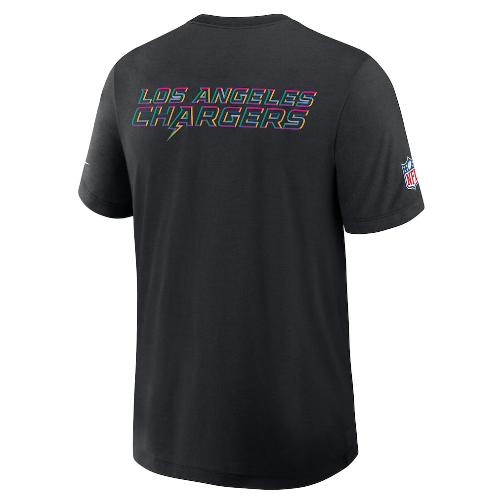 Los Angeles Chargers Nike 2025 NFL Crucial Catch Tri-Blend Dri-FIT T-Shirt - Black - Image 2