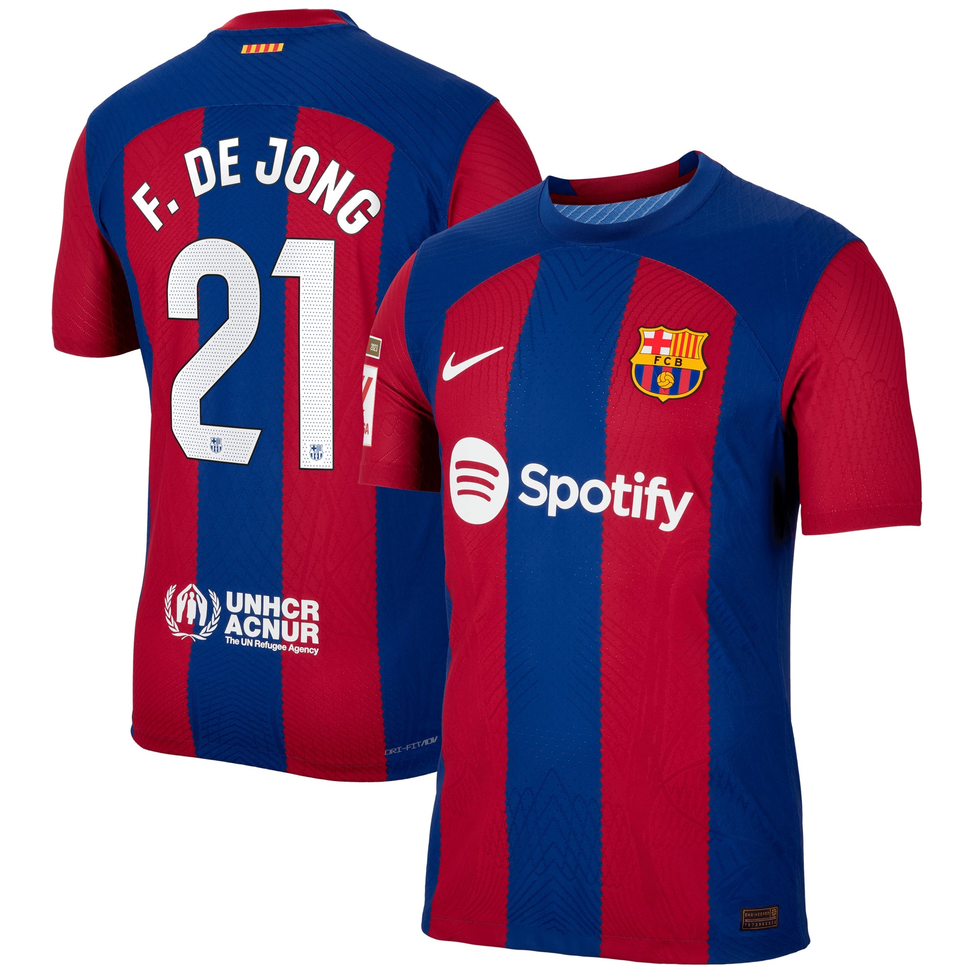 Frenkie de Jong Barcelona Nike 2023/24 Third Authentic Jersey - Aqua/Royal/White - Image 7