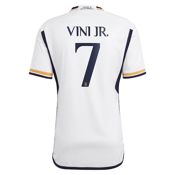 Vini Jr. Los Merengues adidas 2023/24 Home Replica Player Jersey - White - Image 3