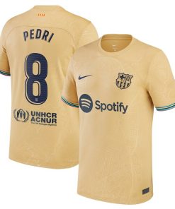 Pedri Barcelona Nike Youth 2022/23 Away Replica Player Jersey - Gold