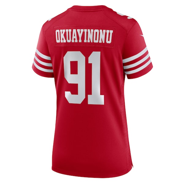 Sam Okuayinonu San Francisco 49ers Nike Women's Team Game Jersey - Scarlet - Image 3