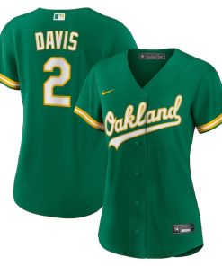 Khris Davis Oakland Athletics Nike Women's Alternate Replica Player Jersey - Green/White