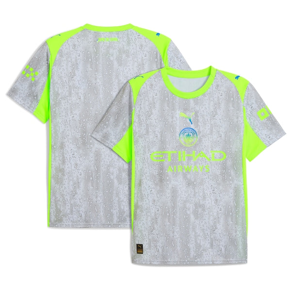 Manchester City Puma 2025/26 Third Replica Jersey - Gray/Neon Green/Light Blue/Black/Green - Image 2