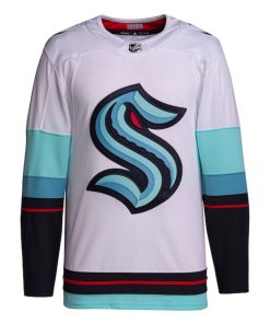 Alternative view of Seattle Kraken adidas Away Primegreen Authentic Jersey - White
