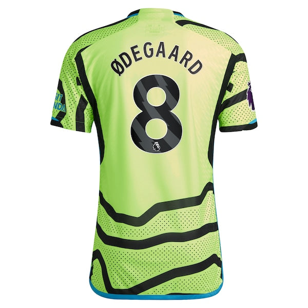 Martin Odegaard Arsenal adidas 2023/24 Away Authentic Player Jersey - Yellow/Red - Image 4
