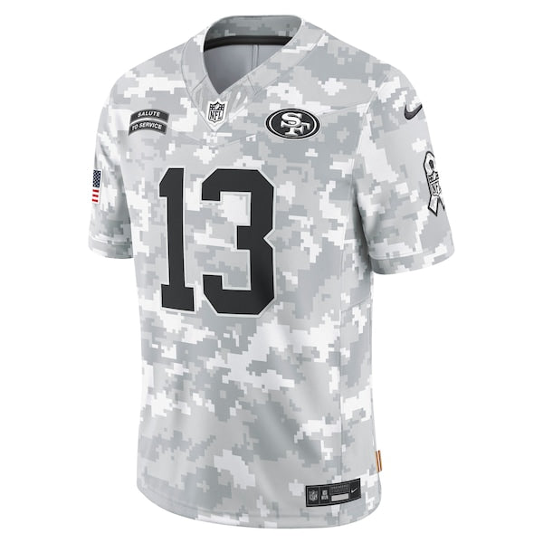 Brock Purdy San Francisco 49ers Nike 2024 Salute to Service Limited Jersey - Arctic Camo - Image 2