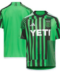 Austin FC adidas Youth 2024 Las Voces Kit Replica Jersey - Green