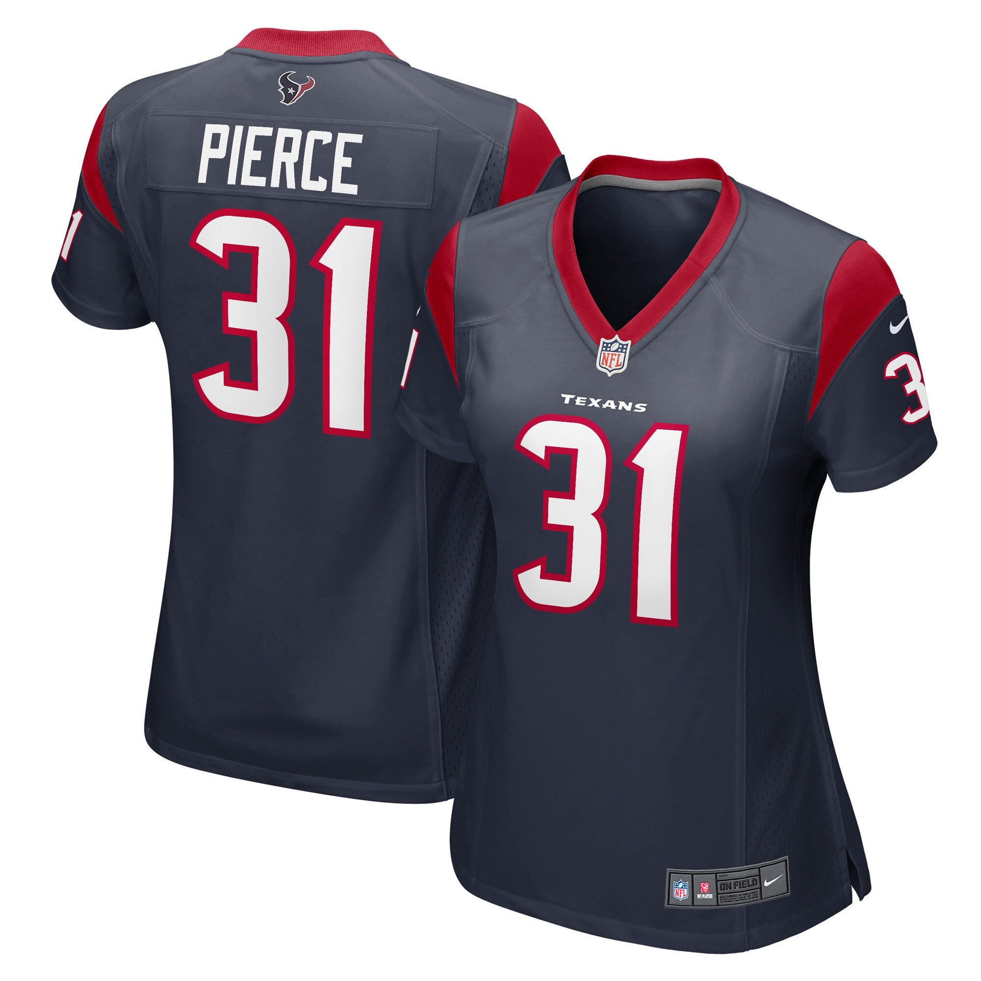 Dameon Pierce Houston Texans Nike Women's Game Player Jersey - White/Navy - Image 6