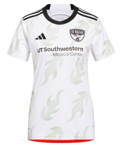 Alternative view of Maarten Paes FC Dallas adidas Women's 2024 Burn Baby Burn Replica Player Jersey?¨C White