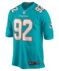 Alternative view of Zach Sieler Miami Dolphins Nike Game Jersey - Aqua