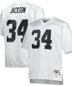 Alternative view of Bo Jackson Las Vegas Raiders Big & Tall 1988 Retired Player Replica Jersey - White/Black