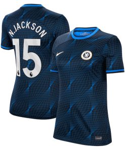 Nicolas Jackson Chelsea Nike Women's 2023/24 Away Stadium Replica Player Jersey - Navy/Blue