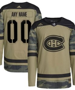 Montreal Canadiens adidas Logo Military Appreciation Team Authentic Custom Practice Jersey - Camo