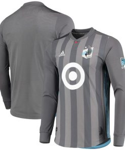 Alternative view of Minnesota United FC adidas 2018/19 Authentic Team Long Sleeve Jersey - Gray