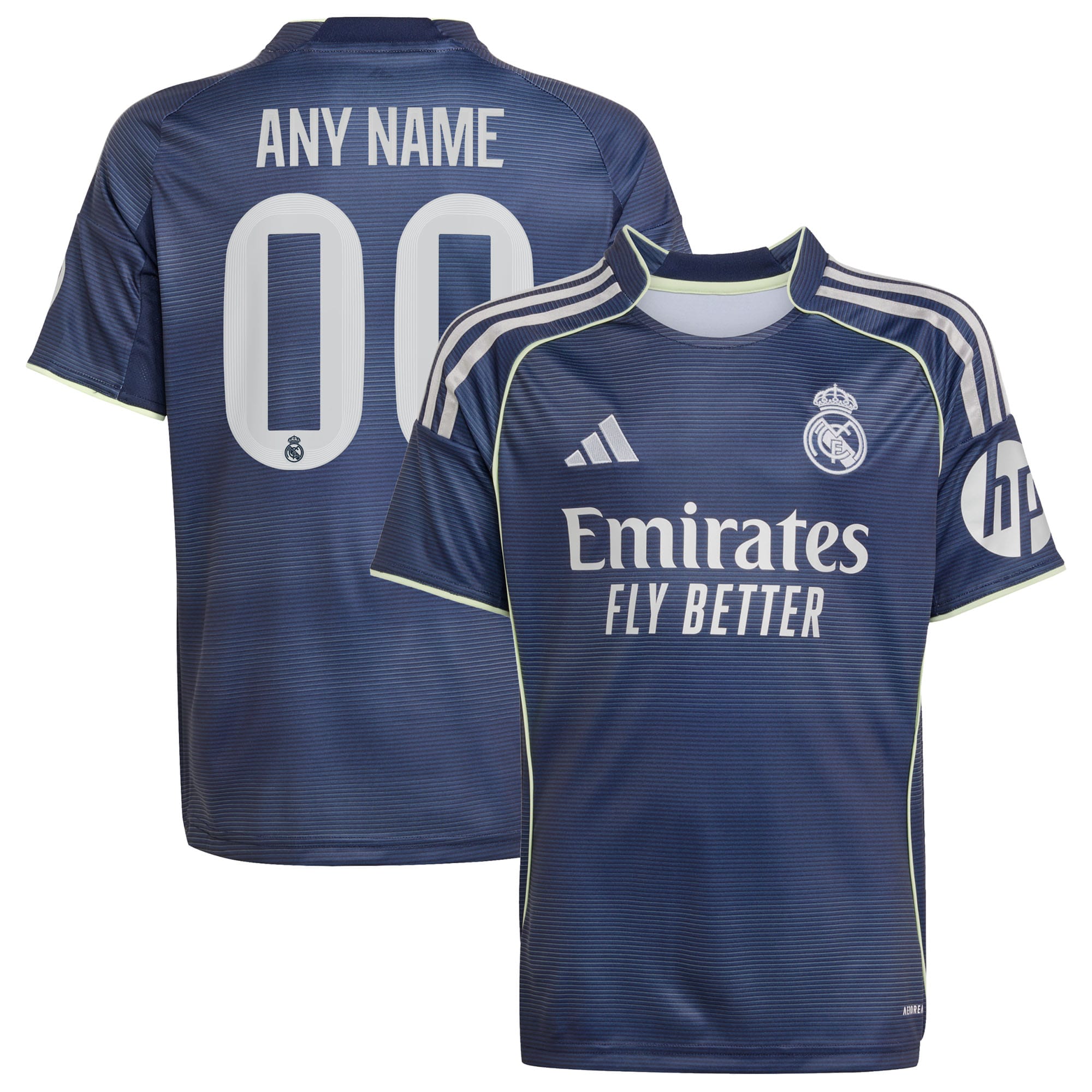 Los Merengues adidas Youth 2025/26 Home Replica Custom Jersey - White/Blue - Image 6